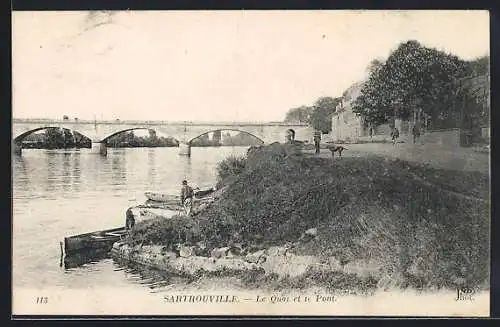 AK Sartrouville, Le Quai et le Pont