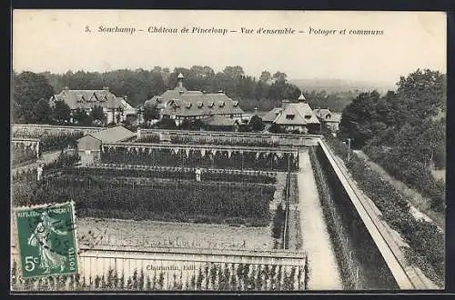 AK Sonchamp, Chateau de Pinceloup, Vue d`ensemble, Potager et communs