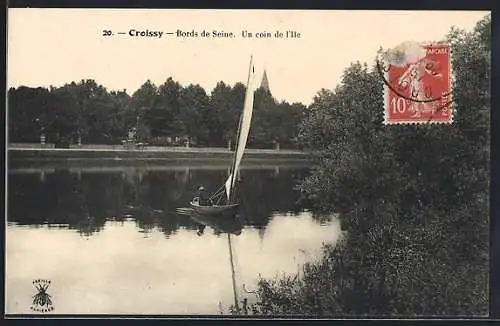 AK Croissy, Bords de Seine, Un coin del`Ile