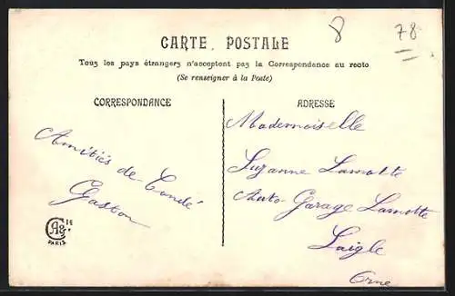 AK Condé-sur-Vègre, Postes et Telegraphes, Moulin, Ecole Communale