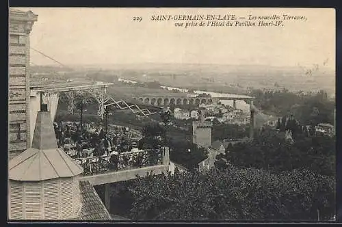 AK Saint-Germain-en-Laye, Le nouvelles Terrasses vue prise de l`Hotel du Pavillon Henri-IV.