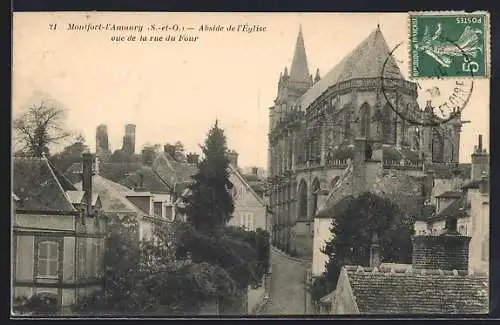 AK Montfort-l`Amaury, Abside de l`Eglise, vue de la rue du Four