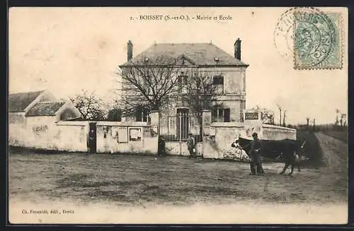 AK Boisset /S.-et-O., Mairie et Ecole