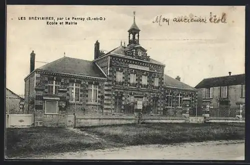 AK Les Bréviaires /Le Perray, Ecole et Mairie