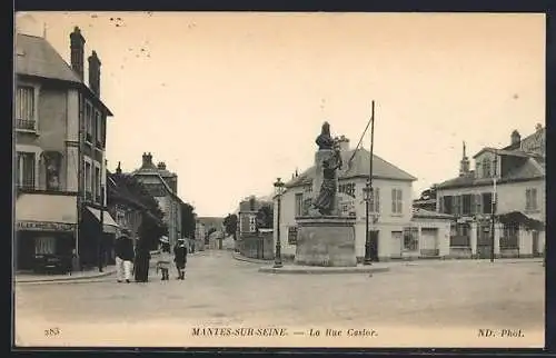 AK Mantes-sur-Seine, La Rue Castor