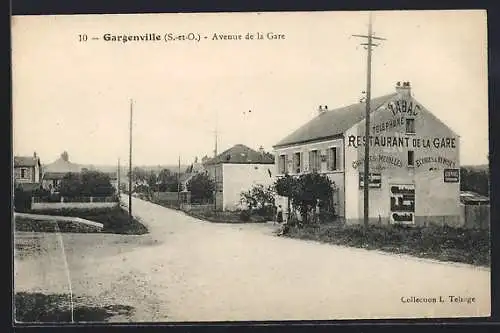 AK Gargenville /S.-et-O., Avenue de la Gare, Restaurant de la Gare