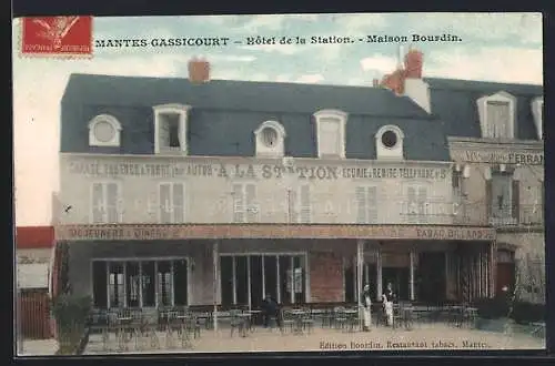 AK Mantes-Gassicourt, Hotel de la Station, Maison Bourdin