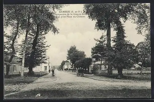 AK Gambais /S.-et-O., Perspective de la Grande-Rue, vue prise Place du Chateau