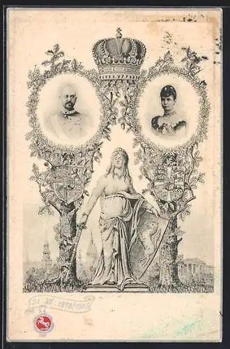 AK Herzog von Cumberland und Gemahlin Thyra von Dänemark, Krone, 21.XII. 1878-1903