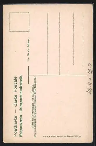 Lithographie Automatische Saufmaschine, Trinkerhumor