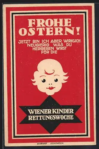 Künstler-AK Wien, Wiener Kinder-Rettungswoche, Wiener Jugendhilfswerk Rathausstrasse 9