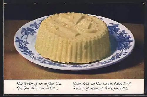 AK Kunstvoll angerichtete Butter auf Teller