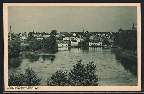 AK Hirschberg / Böhmen, Perspektive aus der Vogelschau