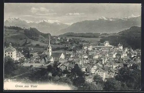 AK Wald, Ortsansicht aus der Vogelschau