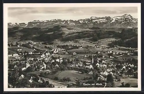 AK Teufen, Ortspanorama mit Säntis