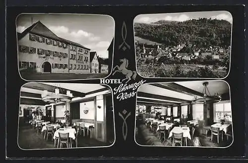 AK Kasendorf / Fränkische Schweiz, Hotel-Gasthof Schwarzes Ross W. Barnikol, Ortsansicht