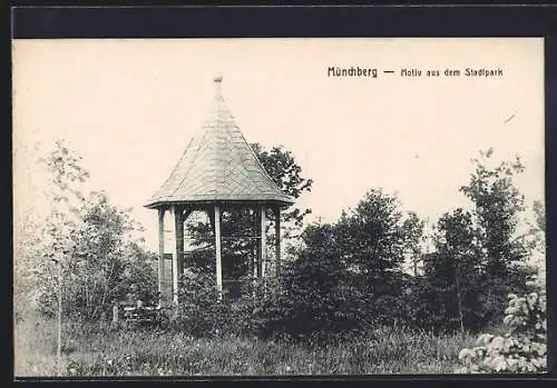 AK Münchberg / Fichtelgebirge, Pavillon im Stadtpark