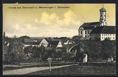 AK Legau, Ortsansicht mit Kirche Maria Steinbach