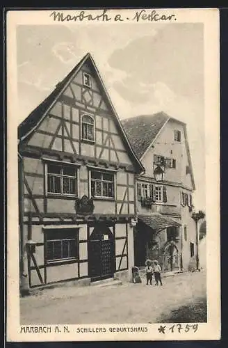 AK Marbach / Neckar, Schillers Geburtshaus, Aussenansicht