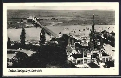 AK Heringsdorf / Seebad, Blick zur Seebrücke