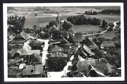 AK Kirchdorf b. Gerzensee, Teilansicht mit Strassenpartien