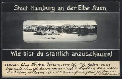 AK Hamburg an der Elbe, Auen, Teilansicht