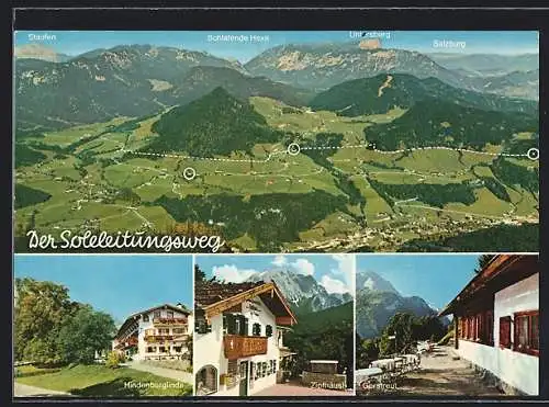 AK Ramsau / Reichenhall, Der Soleleitungsweg, Gasthäuser Hindenburgline, Zipflhäusl, Gerstreut