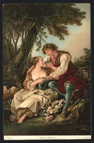 Künstler-AK Stengel & Co. Nr. 29914: Schäferspiel, Francois Boucher