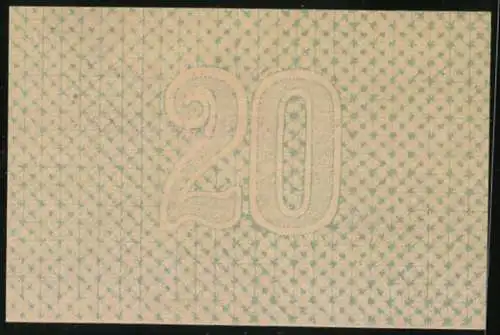 Notgeld Gutenbrunn 1921, 20 Heller, Gebäudeillustration und dekorative Schriftzüge