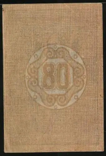 Notgeld Hartheim 1920, 80 Heller, Arkadenhof und Tänzerinnen-Motiv