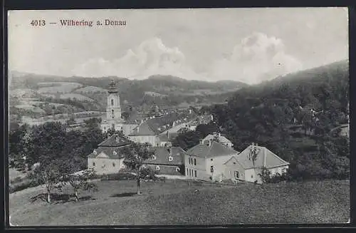 AK Wilhering a. Donau, Blick zum Ort