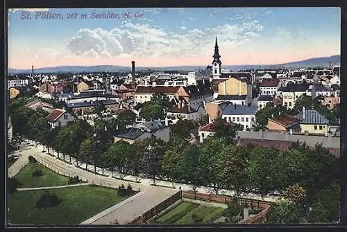 AK St. Pölten, Panorama mit Kirche