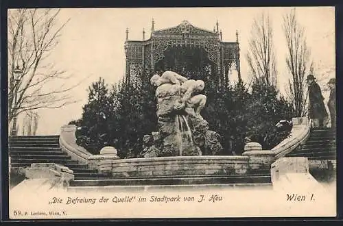 AK Wien I, Die Befreiung der Quelle im Stadtpark von J. Heu