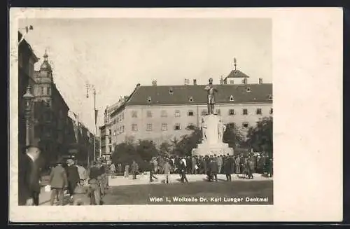 AK Wien, Wollzeile Dr. Karl Lueger Denkmal