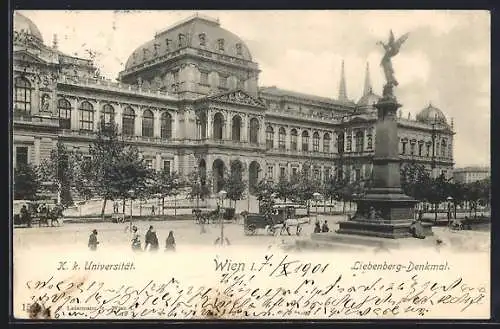 AK Wien, K. k. Universität und Liebenberg-Denkmal