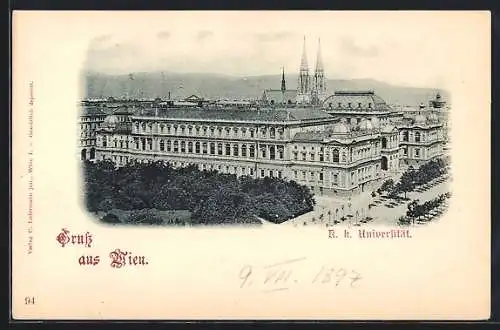 AK Wien, Blick auf die K. k. Universität