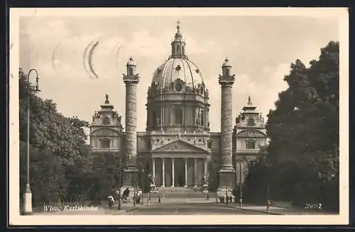 AK Wien, Karlskirche, Kandelaber