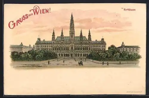 Lithographie Wien, Partie am Rathaus