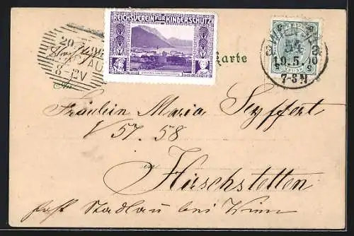 Lithographie Wien, Blick auf den Franzensring mit dem Parlament