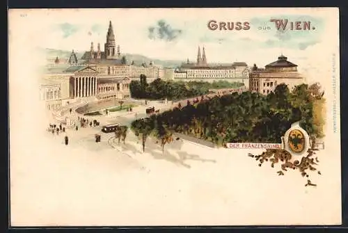 Lithographie Wien, Parlament am Franzensring