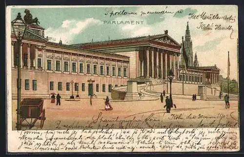 Lithographie Wien, Parlament am Franzensring