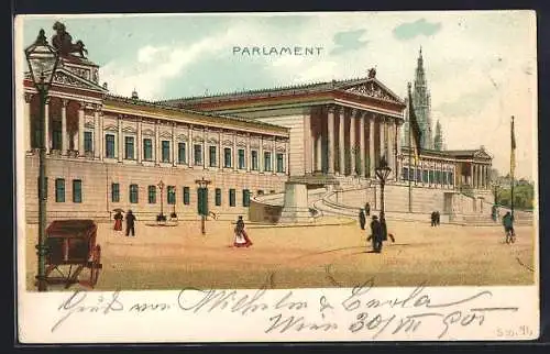 Lithographie Wien, Parlament am Franzensring