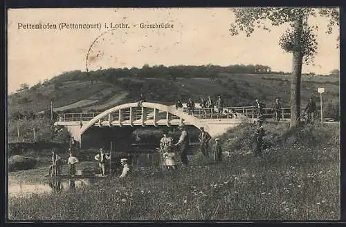 AK Pettenhofen, Panorama mit Brücke
