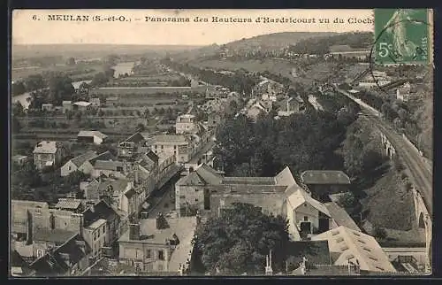 AK Meulan, Panorama des Hauteurs d`Hardricourt vu du Clocher