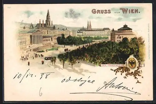 Lithographie Wien, Parlament am Franzensring