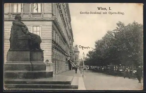 AK Wien, Goethe-Denkmal und Opern-Ring