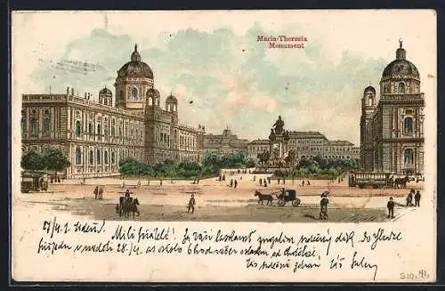 Lithographie Wien, Maria Theresia Monument