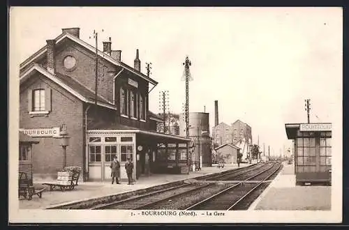 AK Bourbourg, La Gare, Bahnhof