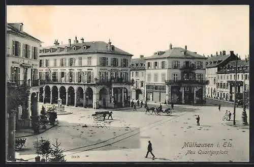 AK Mühlhausen, Blick auf den Neu Quartierplatz