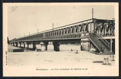 AK Bordeaux, le Pont Métallique du Chemin de Fer